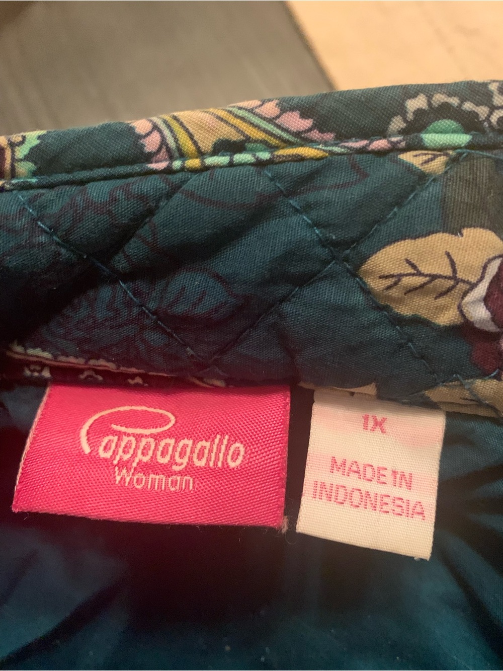 Pappagallo Teal Quilted Paisley Button-Up Jacket - Picture 9 of 10